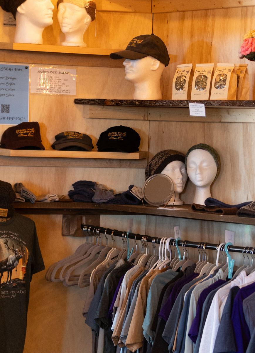 Ægir's Den hats, shirts and hoodies on the shop shelves