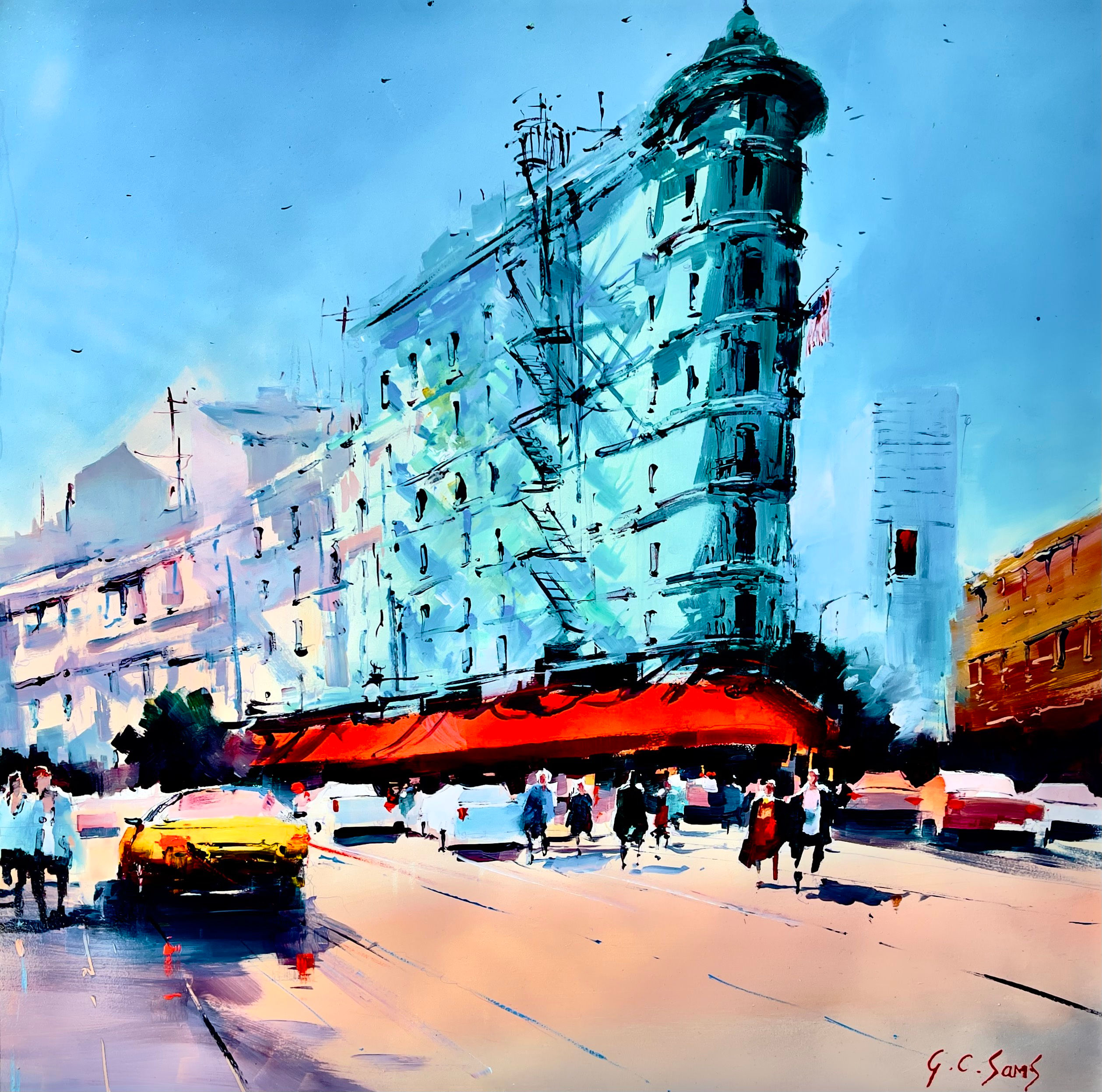 Cafe apres midi by Gary Sams Original oil