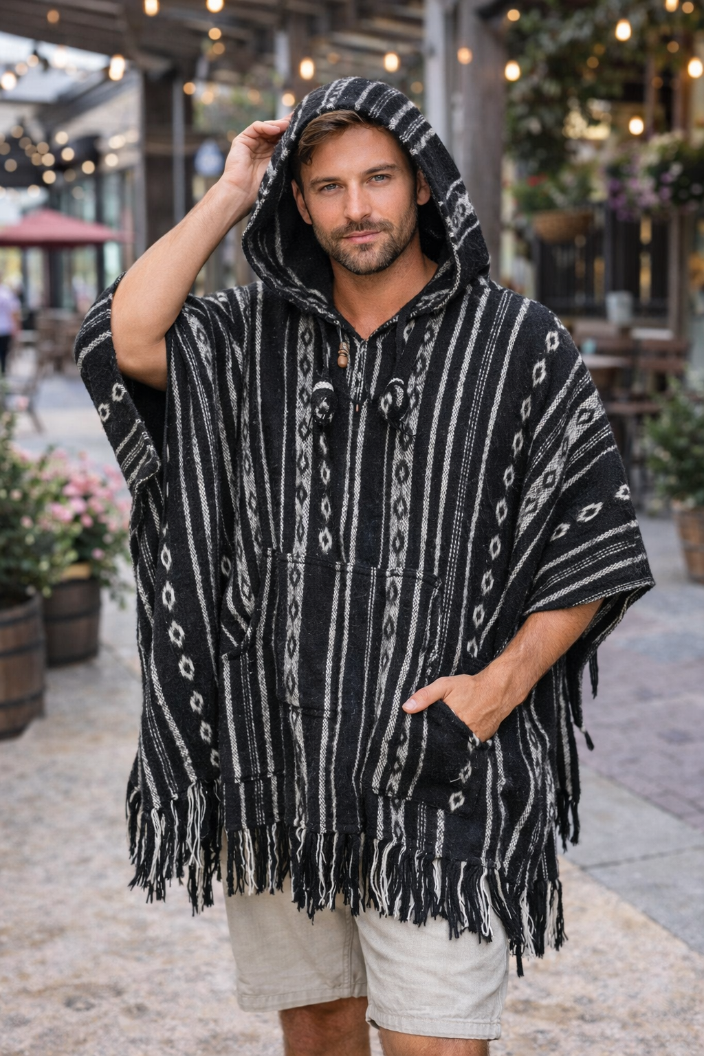 Handmade Nepali Baja Poncho 🌿