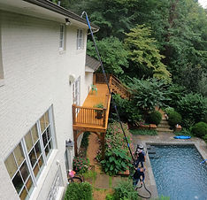 Mark & Trevor working by swimming pool