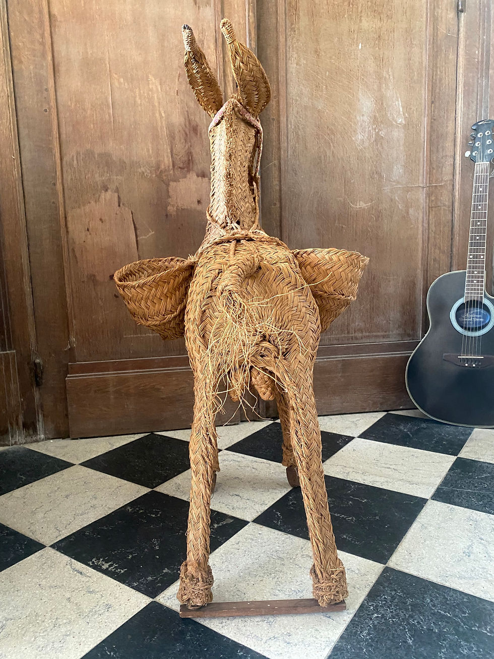 Thumbnail: Large Mid Century Spanish Wicker Donkey 