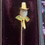 Thumbnail: Antique 18ct Gold Leprechaun Stick Pin with Carved Moonstone & Peridot, c.1900