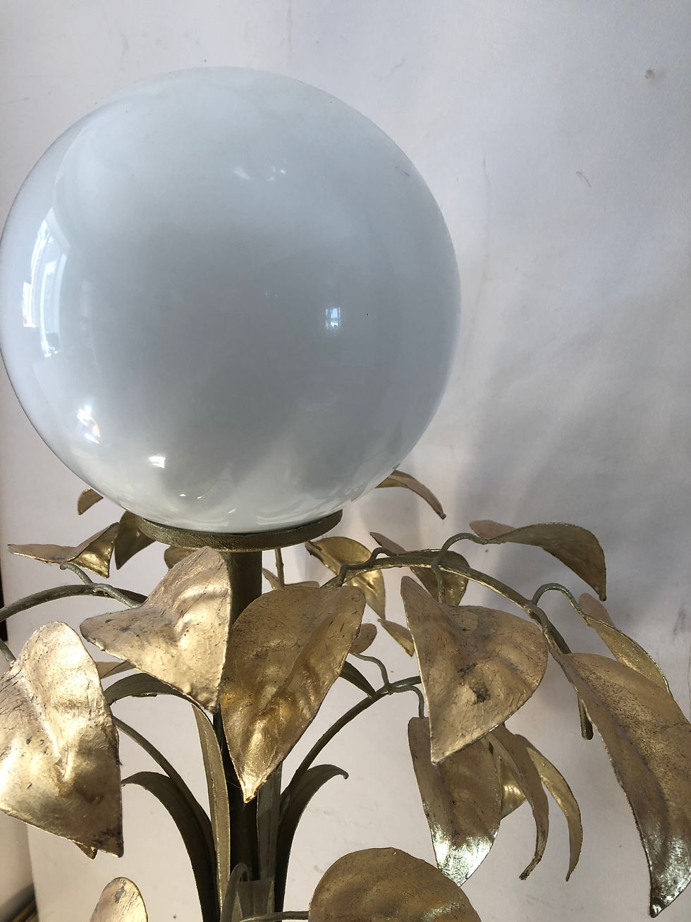 Thumbnail: Gilt Hollywood Regency Italian Mid Century Palm Tree  Floor Lamp