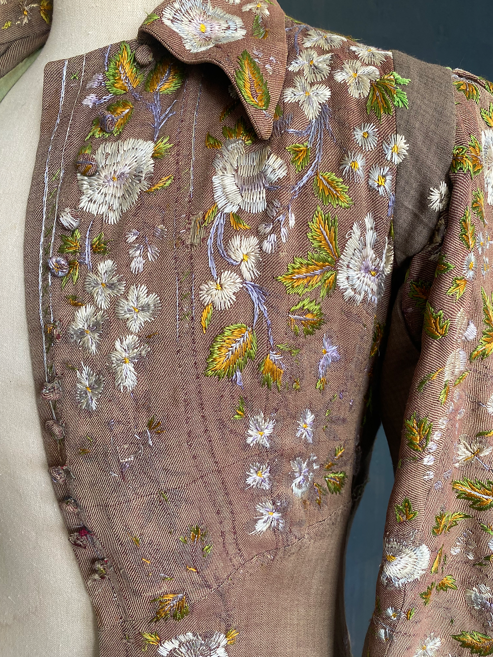 Thumbnail: Embroidered Edwardian Ladies Suffrage Coat Dress