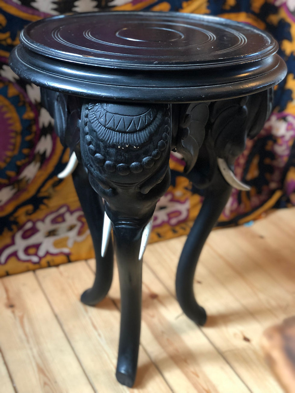 Thumbnail: Antique Anglo-Indian Elephant Side Occasional Table