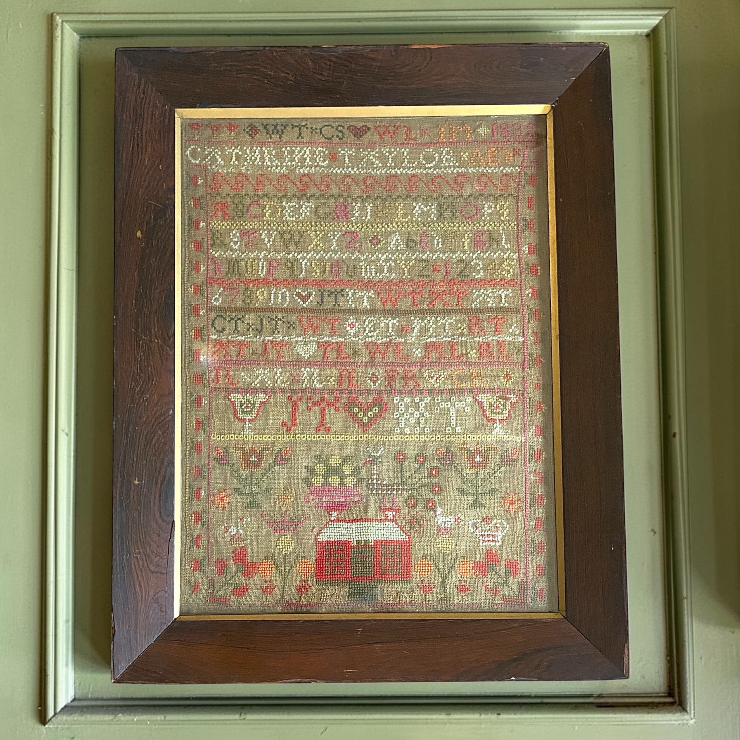 Antique Scottish Needlework Sampler Catherine Taylor 1838