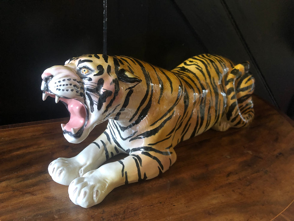 Thumbnail: Large Italian Ceramic Tiger Statue 1970
