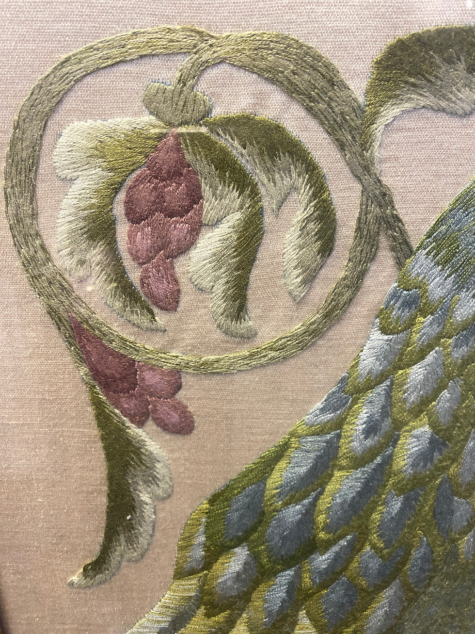 Thumbnail: Arts & Crafts Embroidered Peacock Picture Walter Crane 