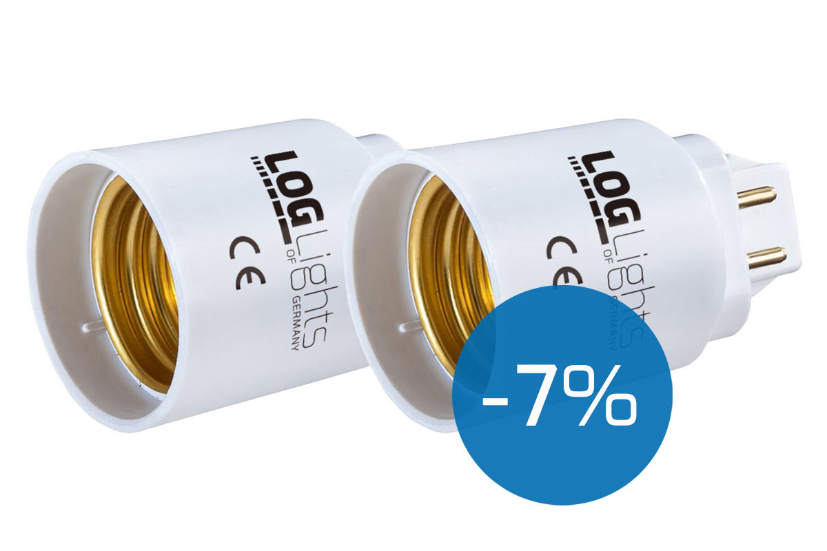 2 x G24 auf E27 Adapter 4-Pin