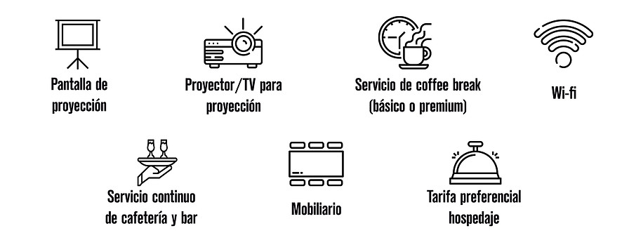 Servicios en sala de reuniones Hotel Pórtico