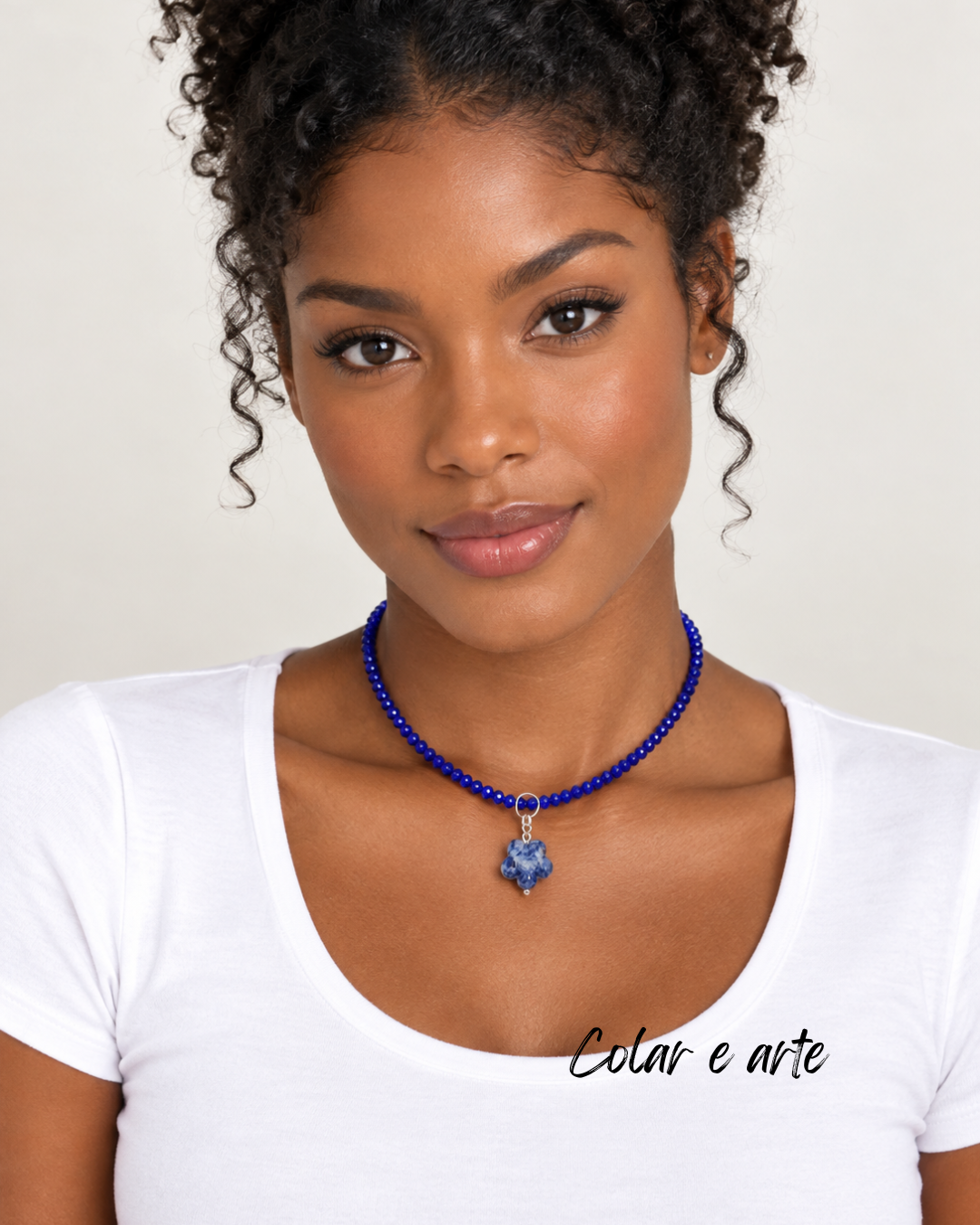 Choker Florzinha Azul