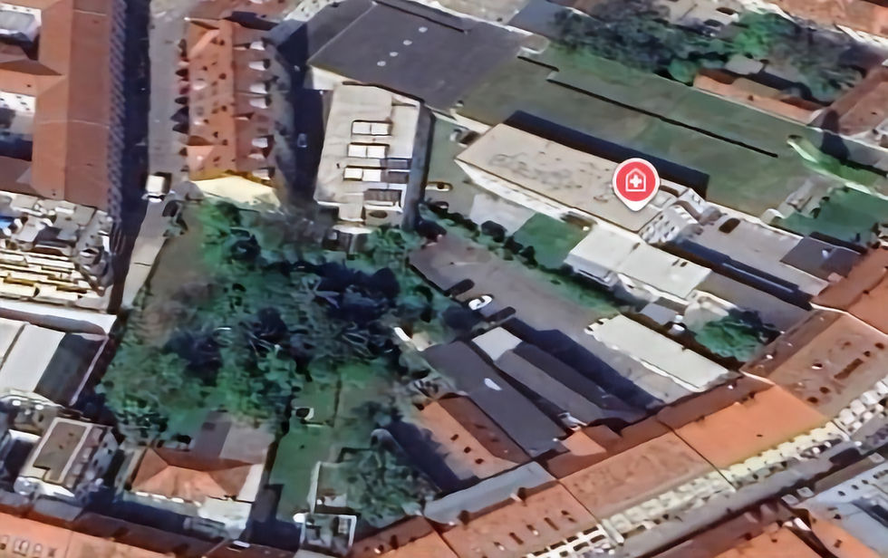 Dieses Innenhofgrundstück in der südlichen Keesgasse soll vebaut werden. Gegen den Bebauungsplan-Entwurf sind noch bis 14- August Einwände möglich. (Bild: GoogleEarth)