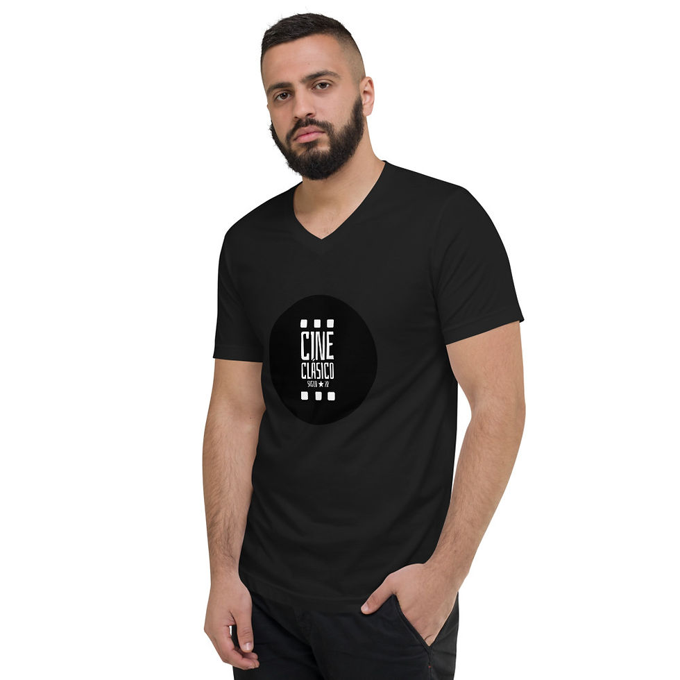 Miniatura: Camiseta de manga corta con cuello en v unisex