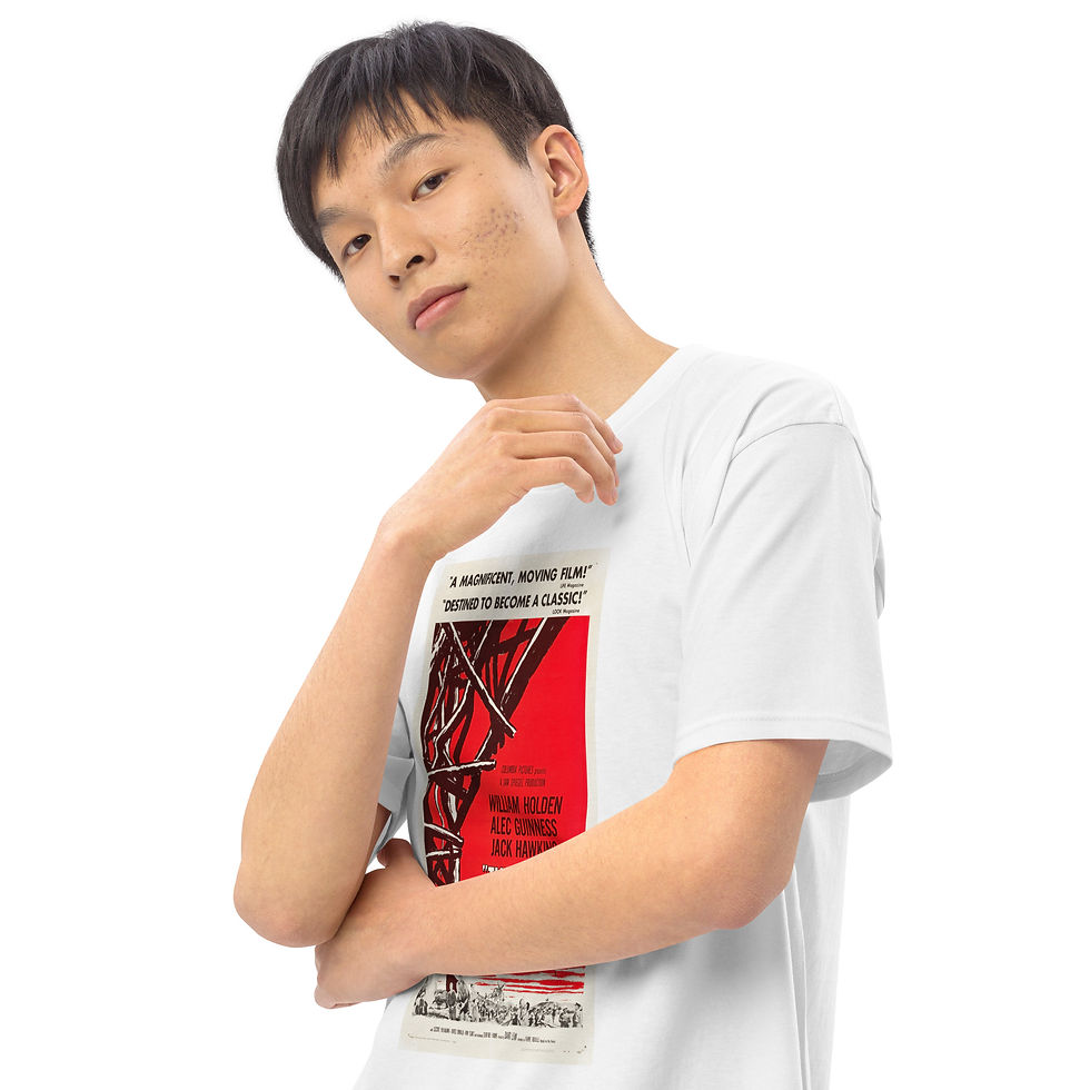 Miniatura: Camiseta premium de peso pesado para hombre El Puente sobre el Rio Kwai