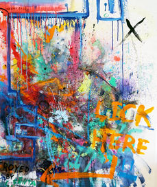 Entdecken Sie die abstrakte Acrylgemälde von Captain Fanta aus Nürnberg die früher als malunterlage gedient haben. Faszinierende, bunte Farben auf Leinwand fängt die Essenz seiner kreativen Genialität ein.