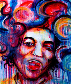 Abstraktes  buntes Portrait, gemalt von dem Künstler Captain Fanta aus Nürnberg.
