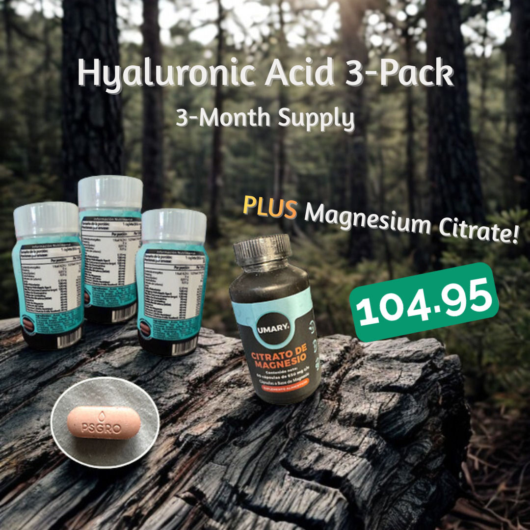 Hyaluronic Acid Supplement 3-Pack Magnesium Bundle