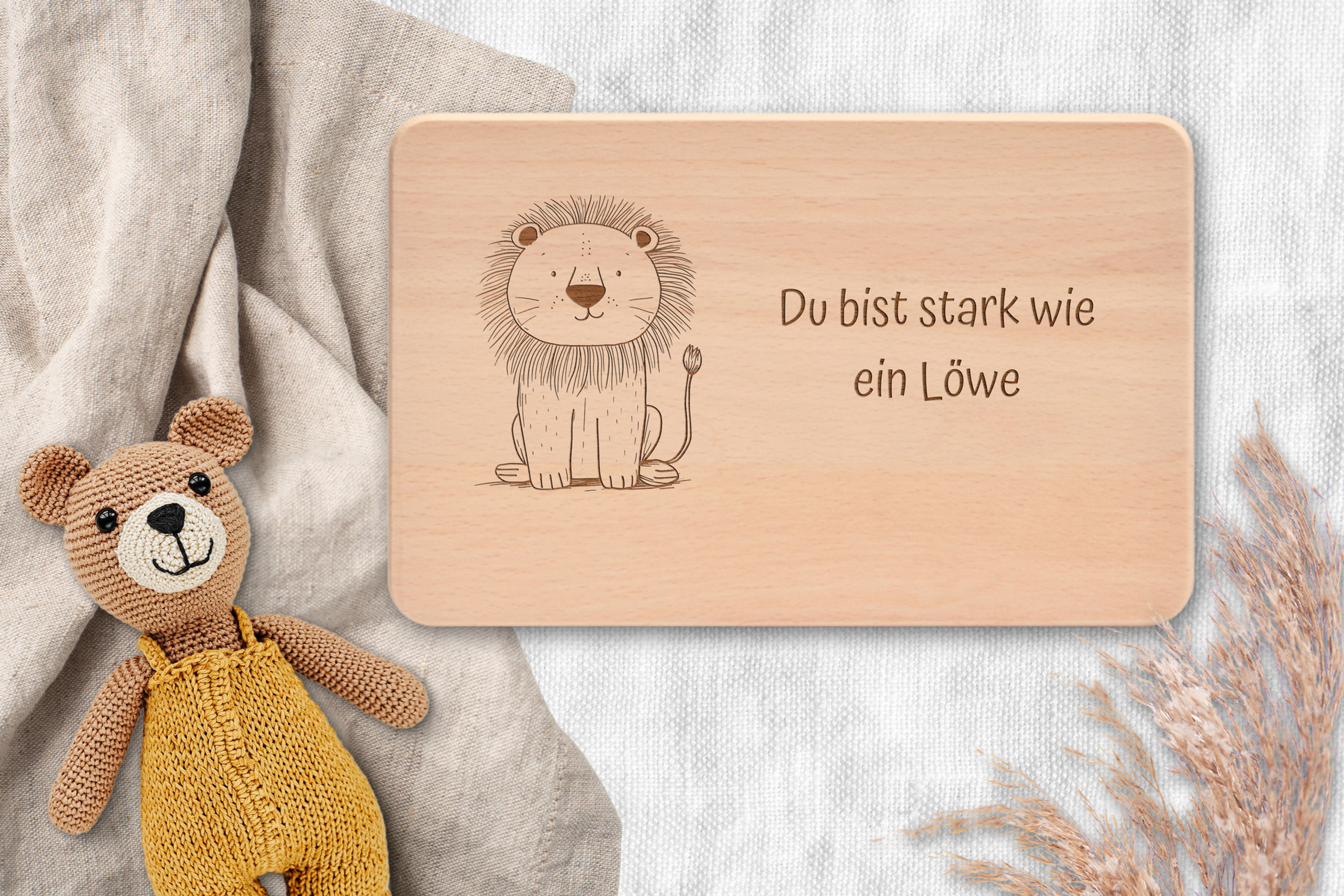 Vesperbrett - Löwe, Du bist stark wie ein Löwe