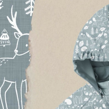 Miniaturbild: Softshell -  Waldtiere minimalistisch blau