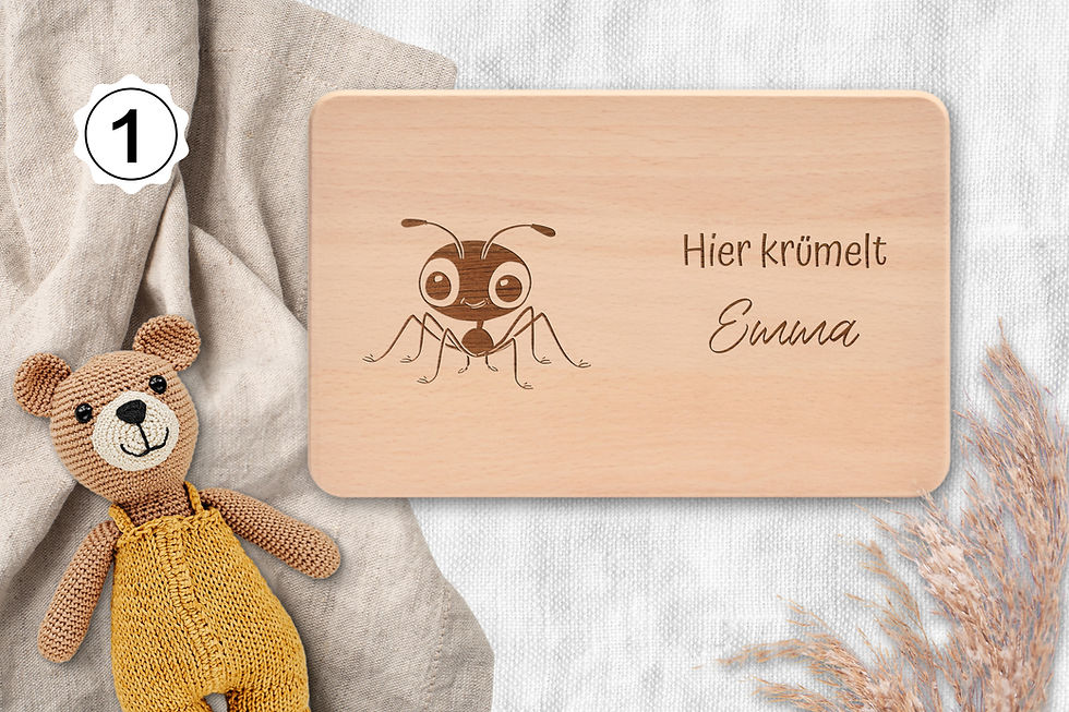 Miniaturbild: Vesperbrett - Ant, Hier krümelt, personalisiert