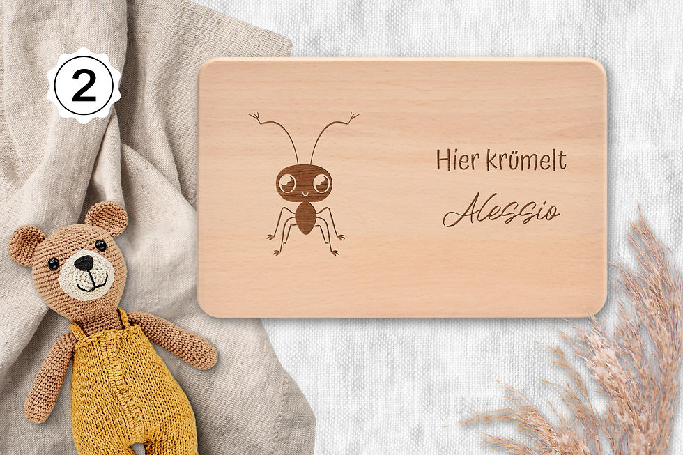 Miniaturbild: Vesperbrett - Ant, Hier krümelt, personalisiert