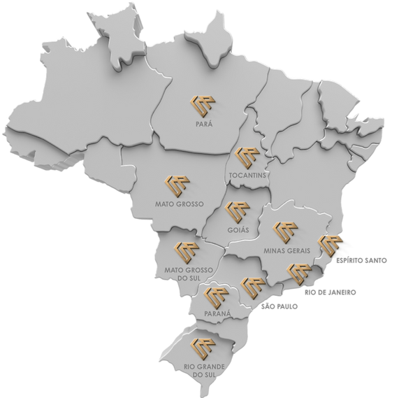 Mapa de expansção nacional de clientes da Gest Plan