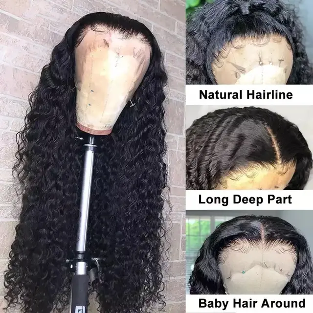 Thumbnail: Full Lace Frontal Glue-less Curly Wig - Natural Colour