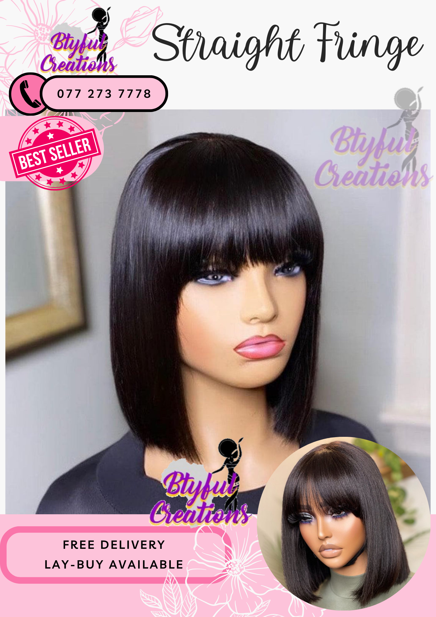 Straight Fringe - Natural Colour