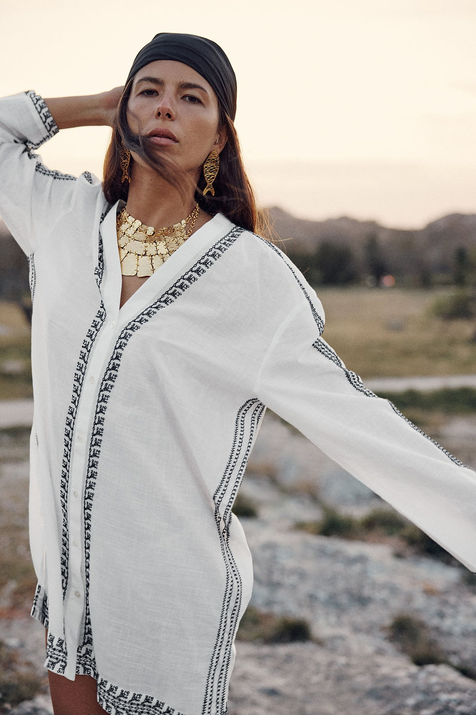 Thumbnail: Women Embroidered Tunic Dress (ZRA)