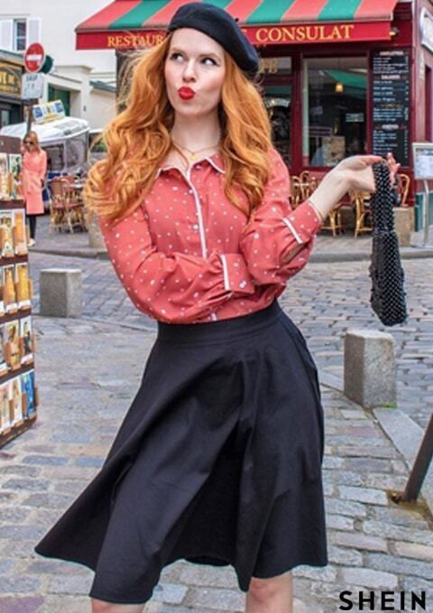 Thumbnail: Women's Solid Flare Skirt (SHN)