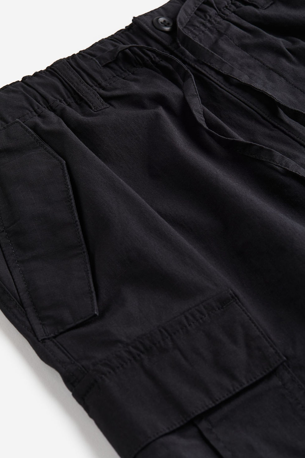 Thumbnail: Men Black Regular Fit Ripstop cargo trousers (MH)