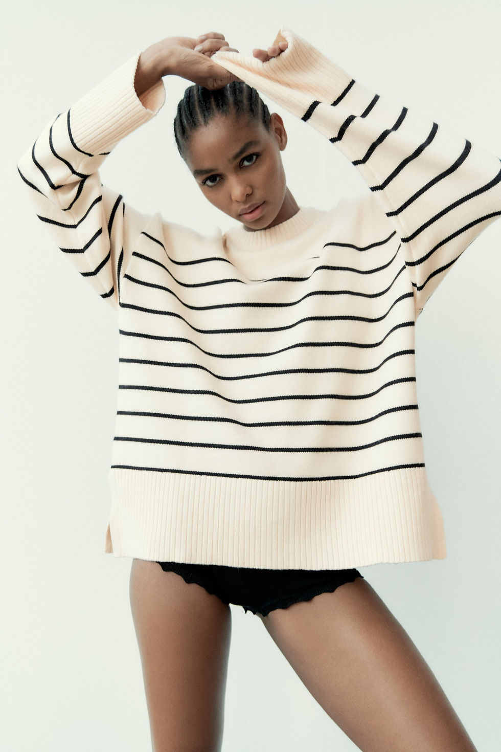 Thumbnail: Women Striped Knit Sweater (ZRA)