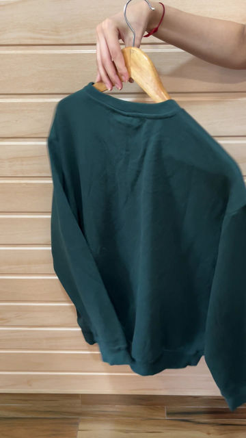 Thumbnail: Men Dark Green Relaxed Fit Sweatshirt (MH)