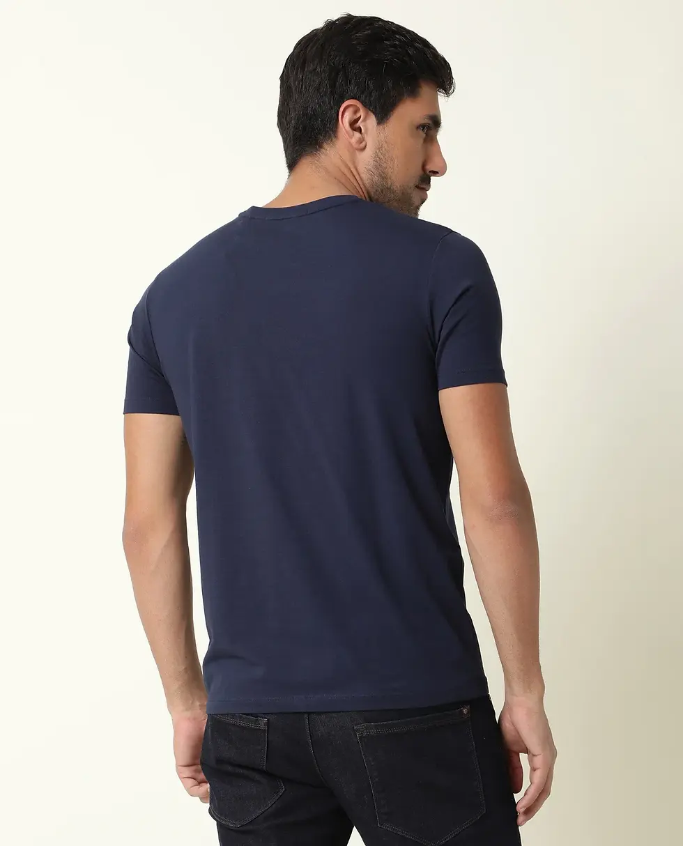 Thumbnail: Men Minx Navy Graphic Print T-shirt (RR)