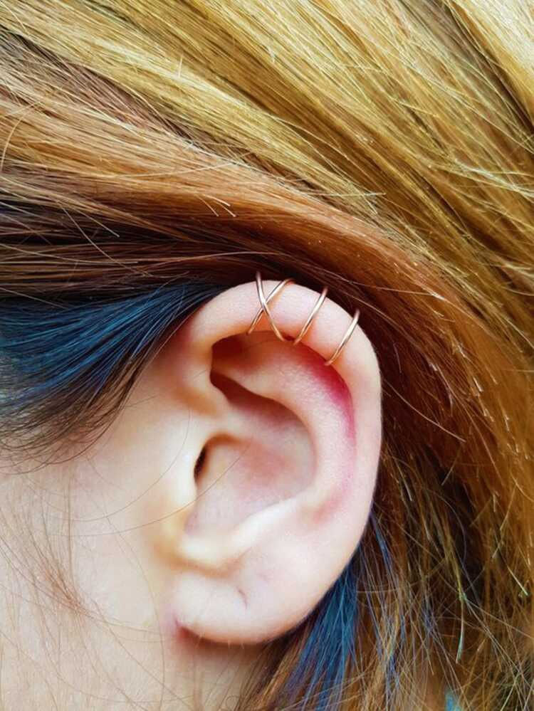 Thumbnail: Women's Double Layered Ear Cuff 2pcs (SHN)