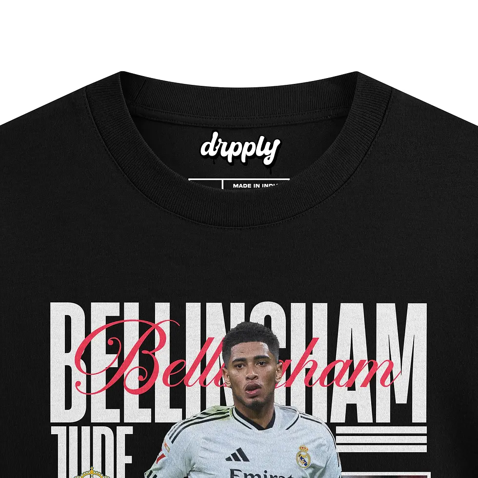 Thumbnail: DRPPLY Oversized Black Jude Bellingham T-shirt