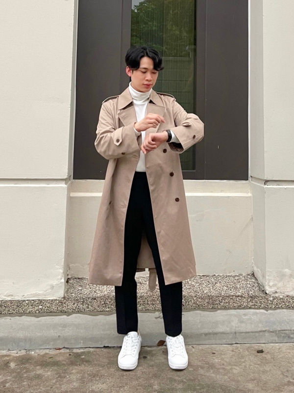 Thumbnail: Men Black Smart Ankle Pants 2-way stretch (UNIQLO)