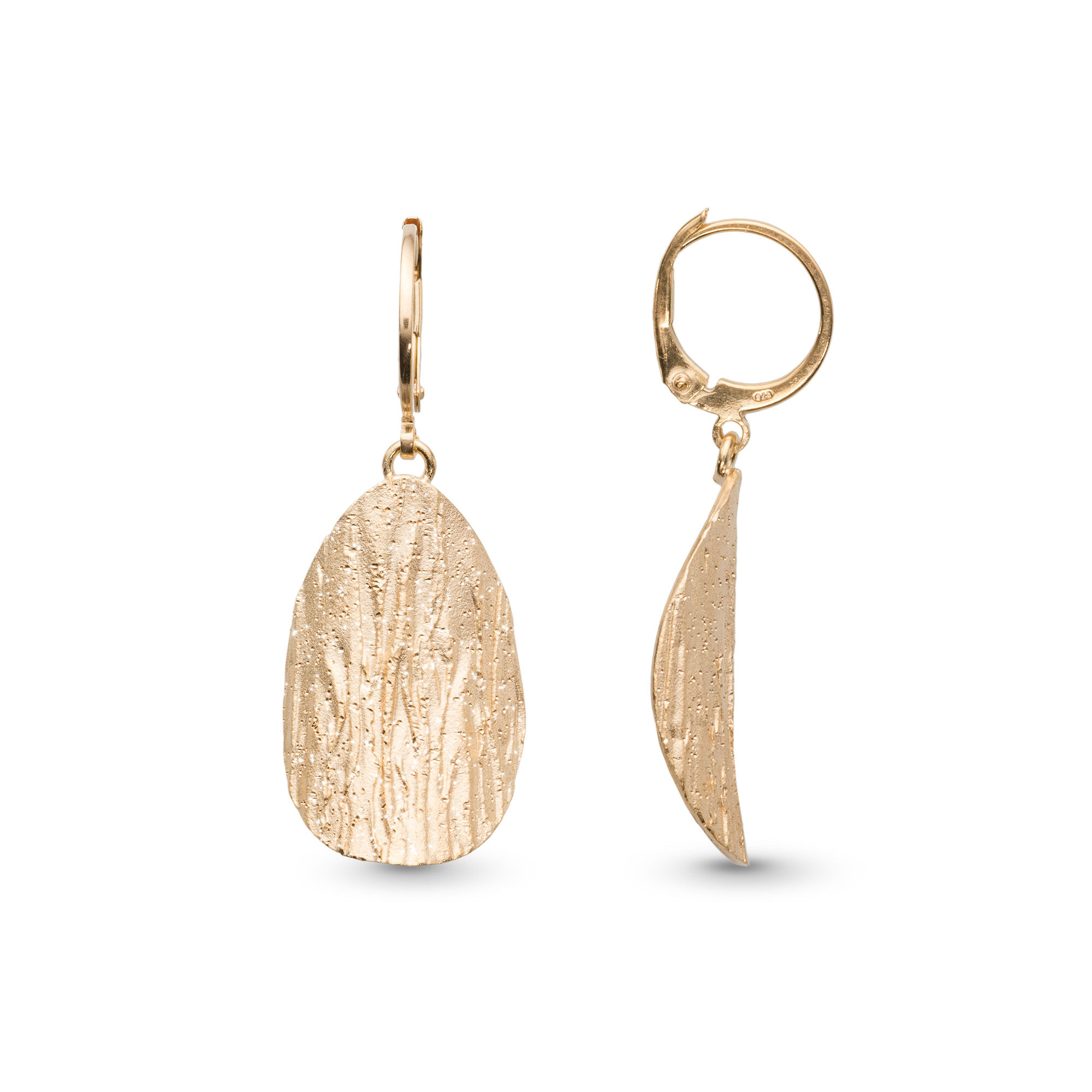 STARDUST RUCHED WAVY YELLOW SILVER 925 EARRINGS