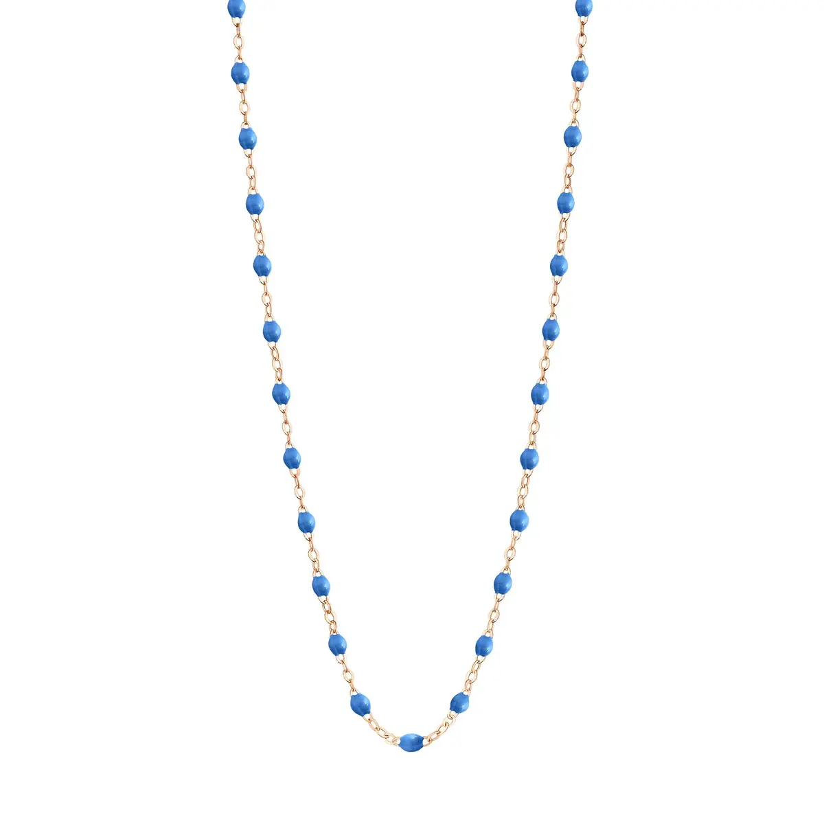 Collier bleu fluo Classique Gigi, or rose