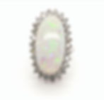 Thumbnail: Pre-owned 18ct White Gold Opal & Diamond Ring