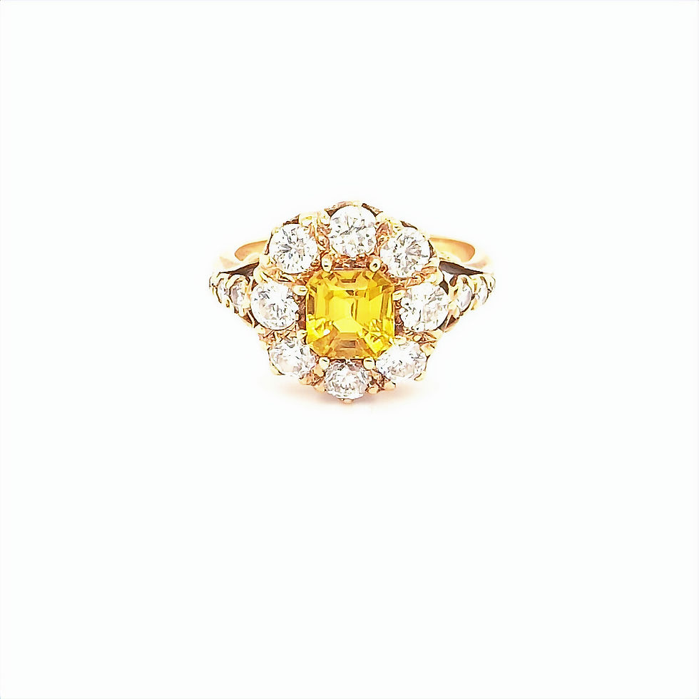 Thumbnail: Pre-owned 18ct Yellow Gold Yellow Sapphire & Diamond Ring 