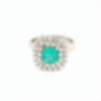 Thumbnail: Pre-owned 18ct White Gold Emerald & Diamond Cluster Ring 