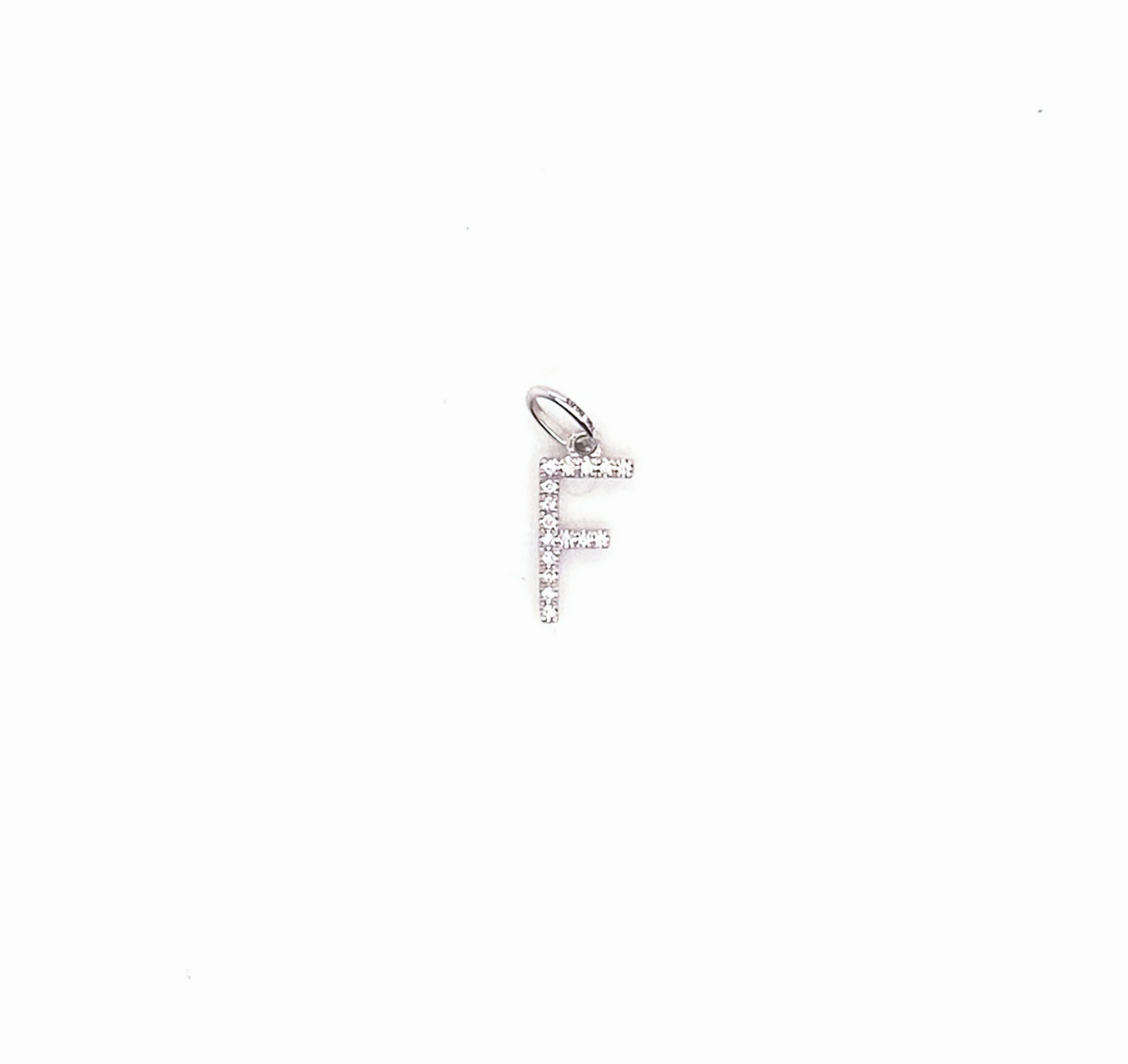 New 18ct Diamond Initial F Pendant