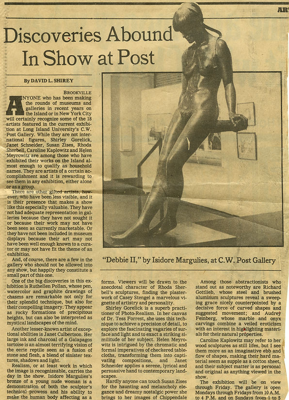 Shirey, David L. “Discoveries Abound in Show at Post.” Art. New York Times, June 21, 1981.