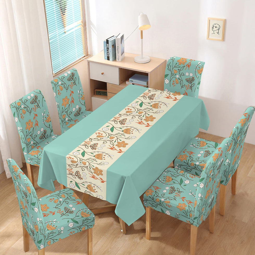 Mantel elegante grueso antimanchas-Flores naranja