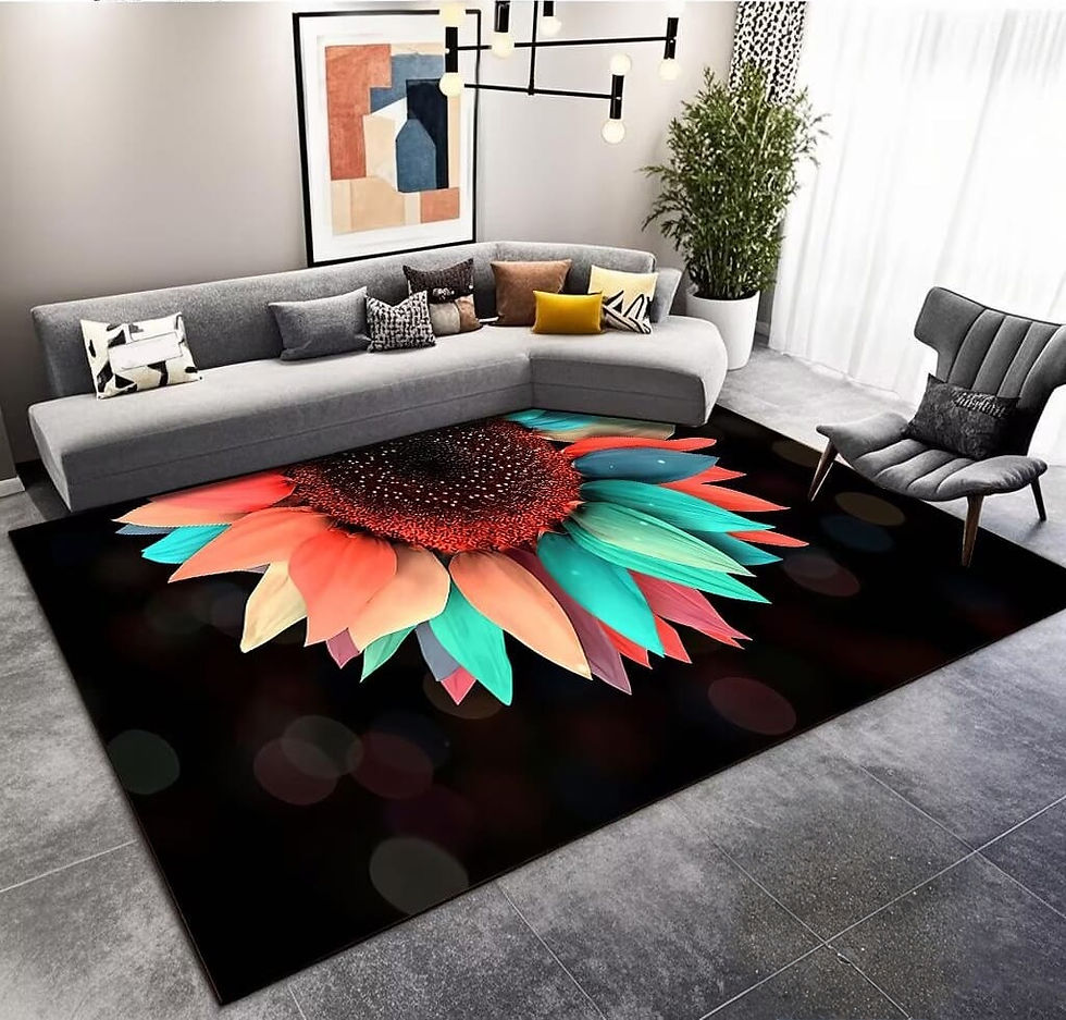 ALFOMBRA 3D DISEÑO MODERNO FLOR DE COLORES
