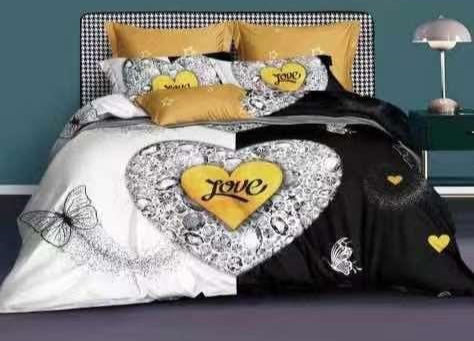 Cubrecama de verano Juvenil-Mitad y mitad Love Dorado