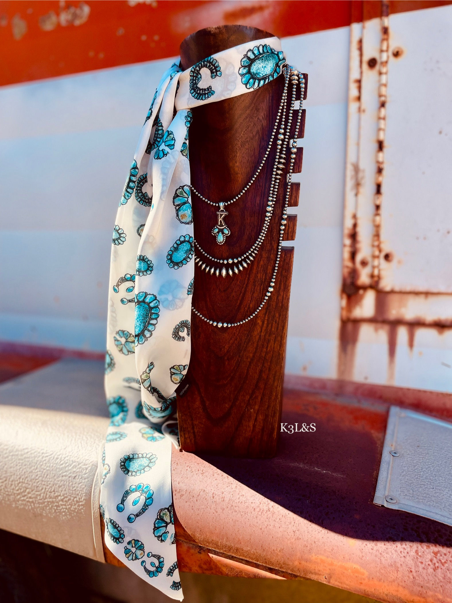 Turquoise Twilly Scarf