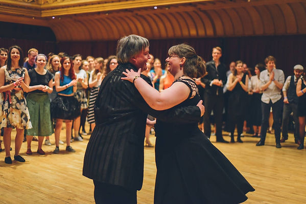 Jamie and Katie dancing at University ofS Swing 2018