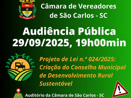 São Carlos: Audiência discute Conselho de Desenvolvimento Rural